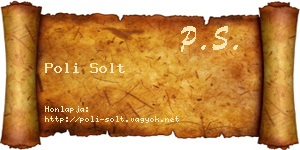 Poli Solt névjegykártya
